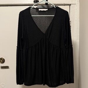 Long sleeve black blouse